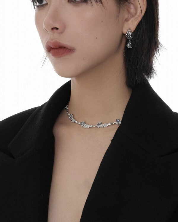 【SUMIYAKI】Temple Colorful Flare Stone Choker pg1839