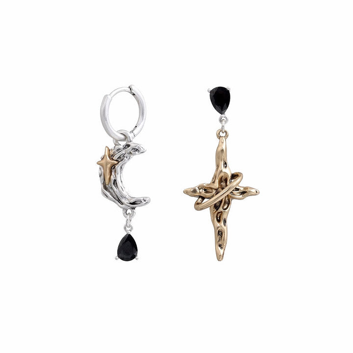 [SUMIYAKI] Star Rune Stone Asymmetrical Earrings pg1751