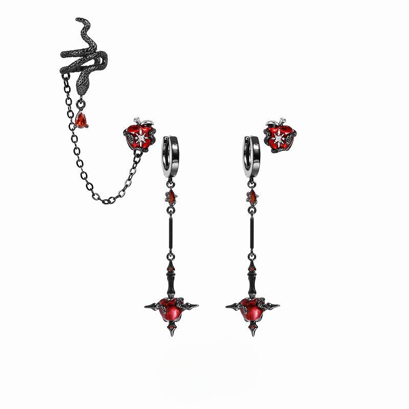Forbidden Apple Snake Earrings 02
