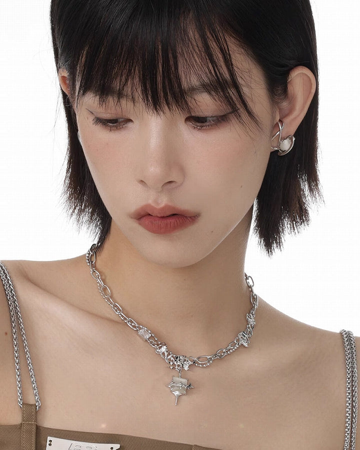 【SUMIYAKI】Starry Eyes Square Necklace pg1776