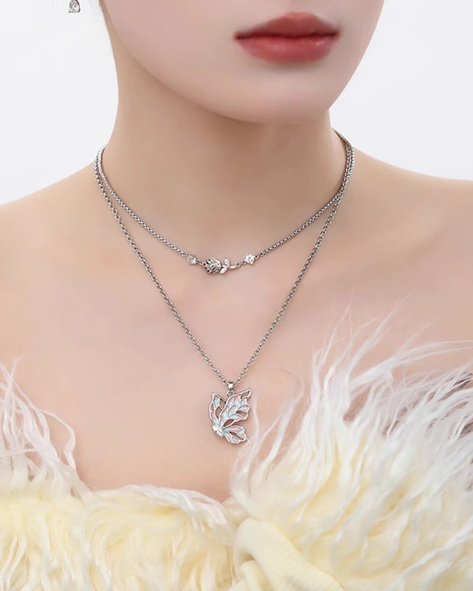 Gradient Butterfly Layer Necklace