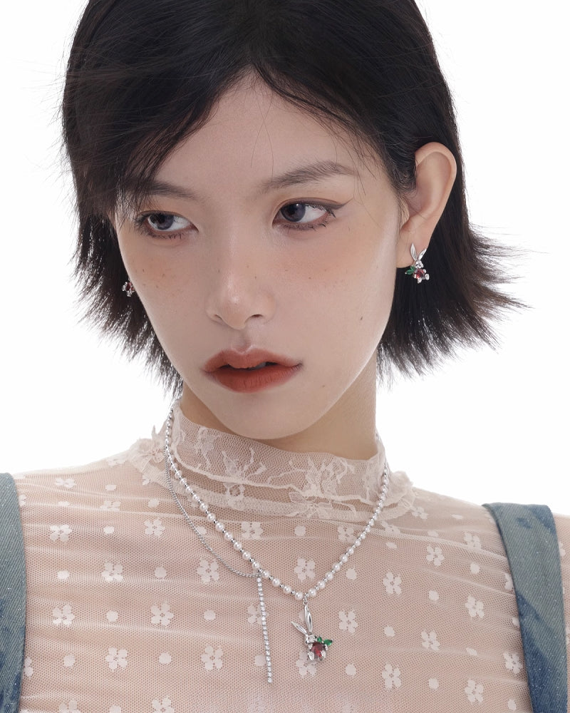 [SUMIYAKI]Rabbit Holding Carrot Necklace pg1431