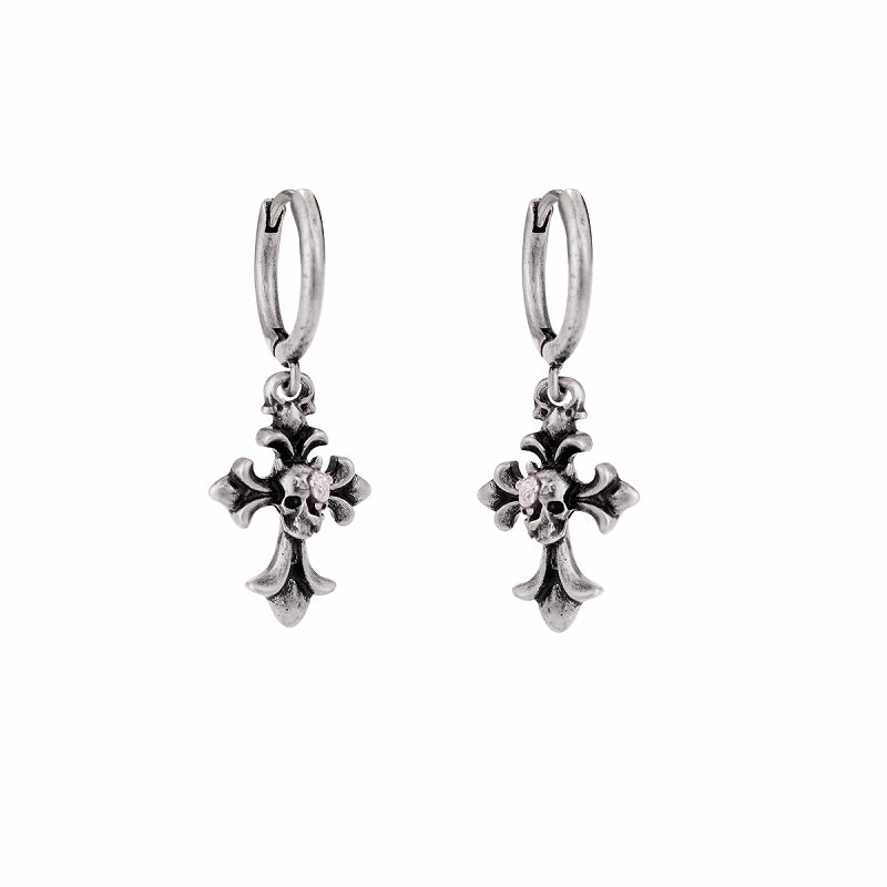 [SUMIYAKI] Skull Cross Earrings pg1619