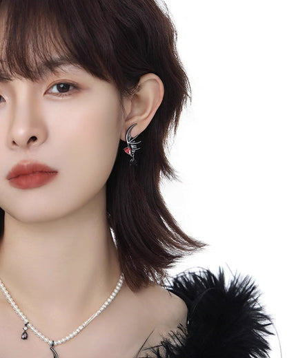 Black Bat Wing Earrings 02
