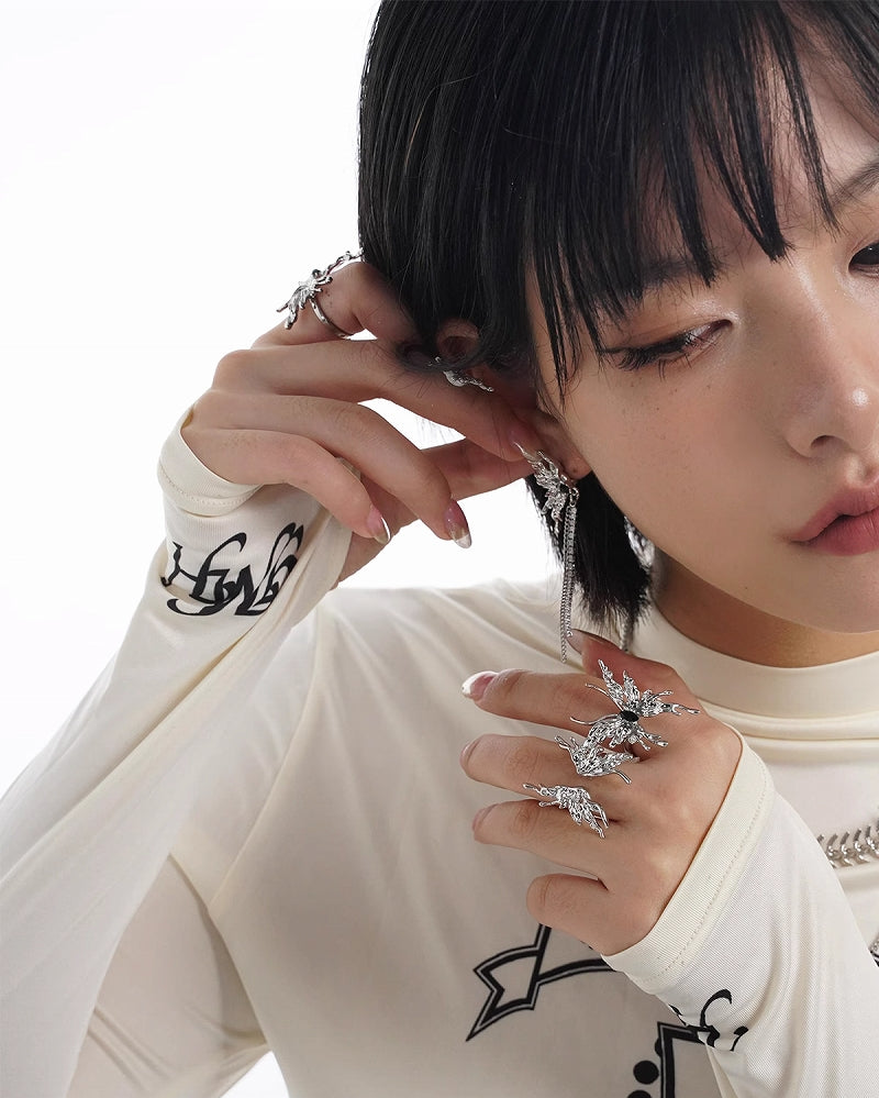 [SUMIYAKI]Biochemical Butterfly Tassel Earrings pg154