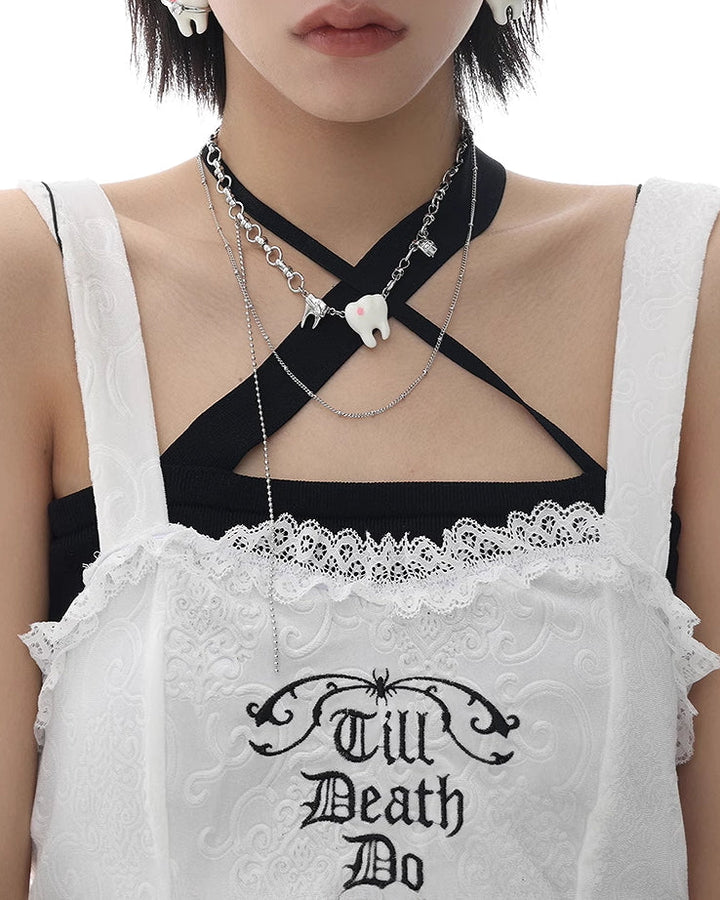 【SUMIYAKI】Cute White Teeth Necklace01 pg500