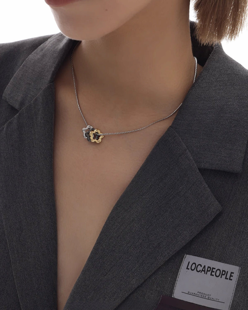 [SUMIYAKI] Small Flower Three Color Necklace pg1633