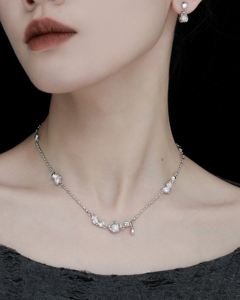 [1ST XULIE] Water Drop White Agate Earrings pg1985