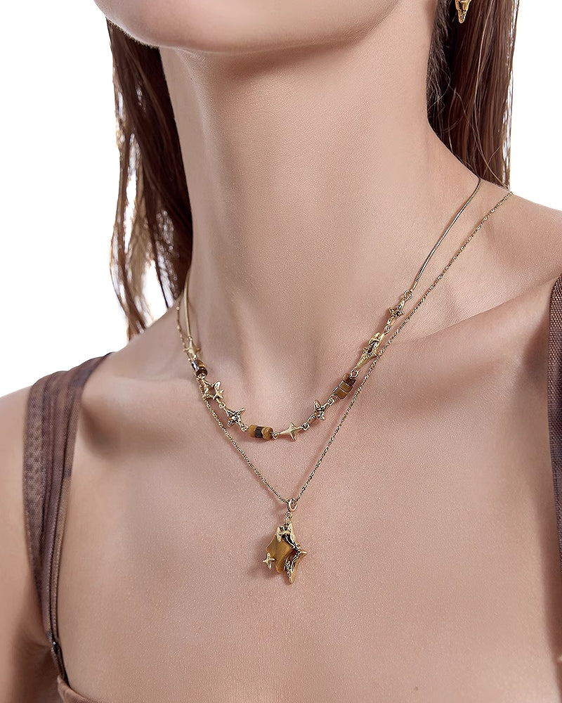 [MASW] Nostalgia Star Layer Necklace pg1307