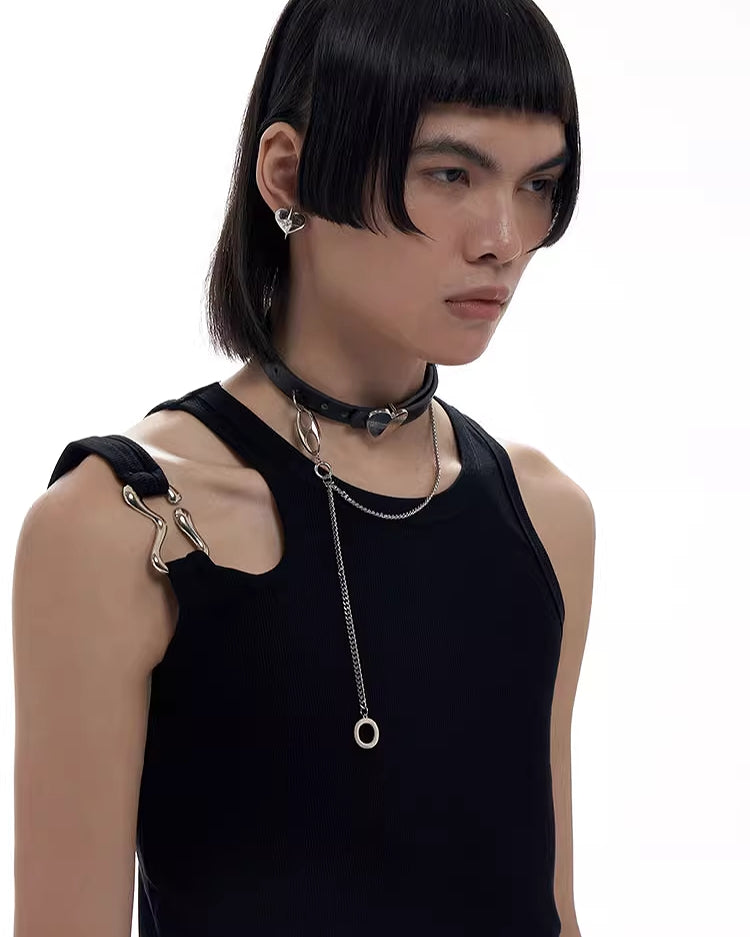 [OCTO VITA] Dangerous Heart Leather Choker pg520