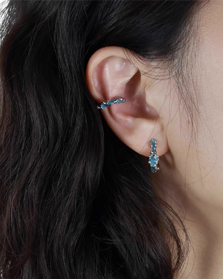 【OOMEOO】Little Blue Cuff & Earrings pg1098