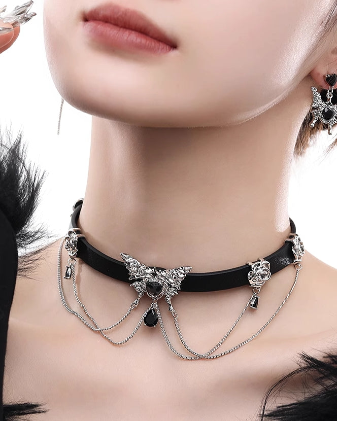 Black Love Butterfly Choker