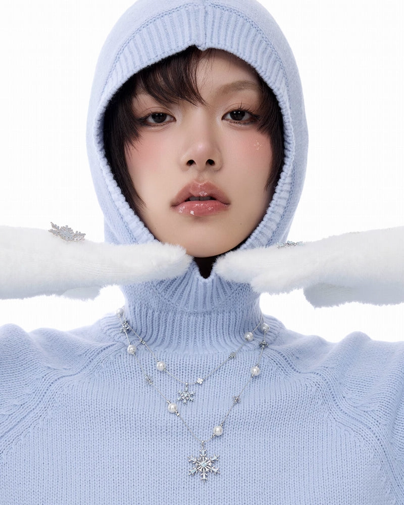 Snowflake Layer Pearl Necklace