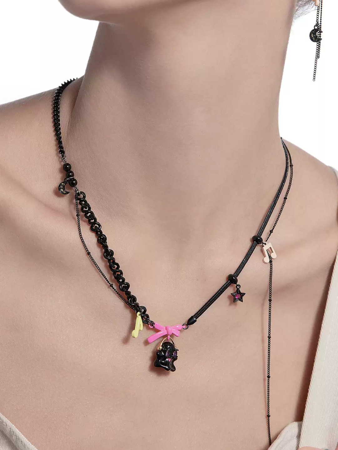 [MASW] Carnival Ghost Bow Necklace pg383