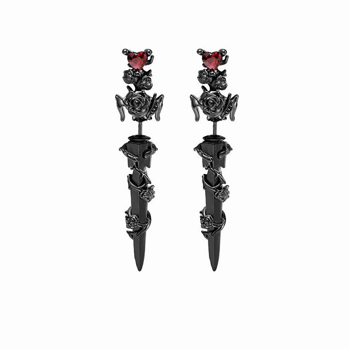 【1ST XULIE】Forbidden Rose Red Earrings pg826