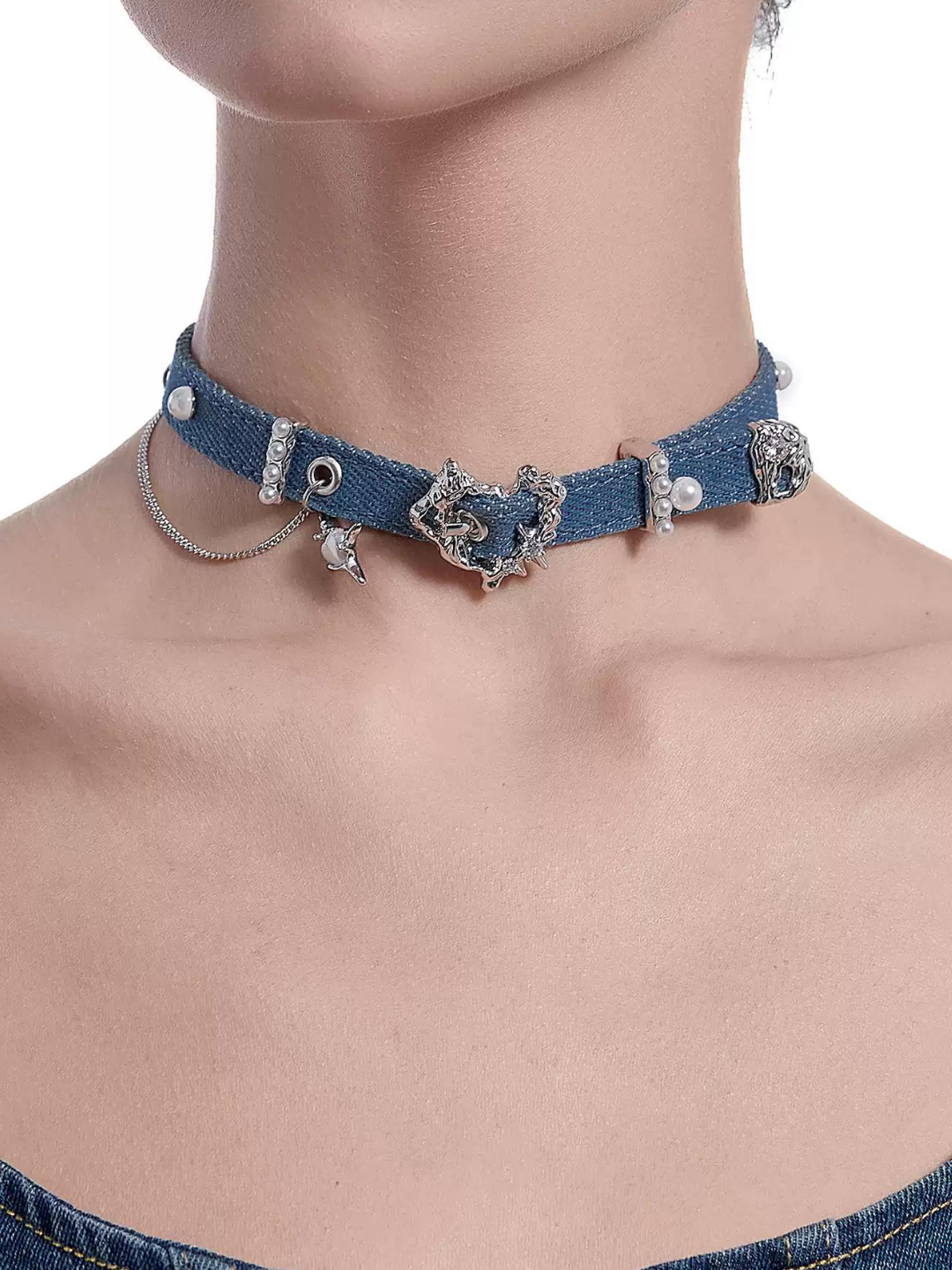 【MASW】Denim Love Retro Blue Choker pg578