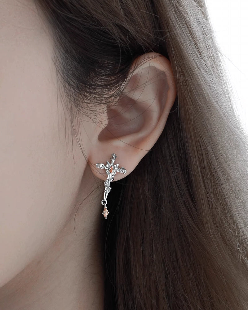 【1ST XULIE】Rebirth of Desolation Cross Earrings pg1452