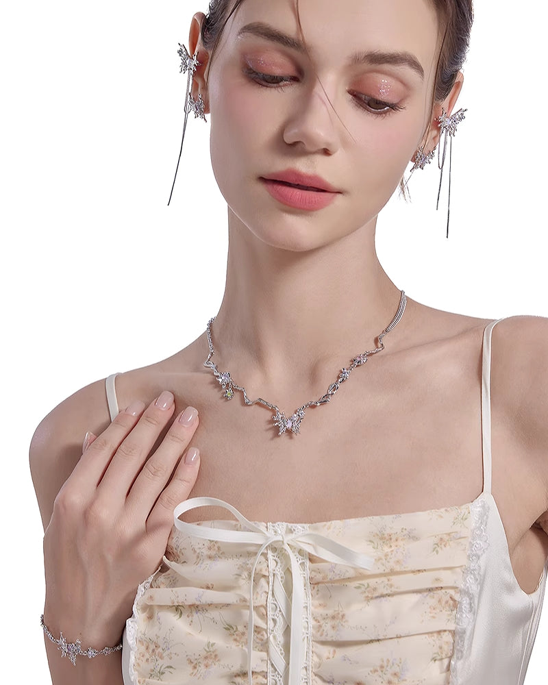 [MASW] Butterfly Dance Flower Necklace pg278