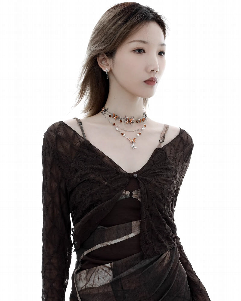 【1ST XULIE】Rebirth of Desolation Butterfly Choker & Necklace pg1450