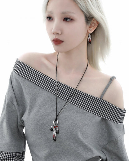 Floating Crane Keychain Necklace