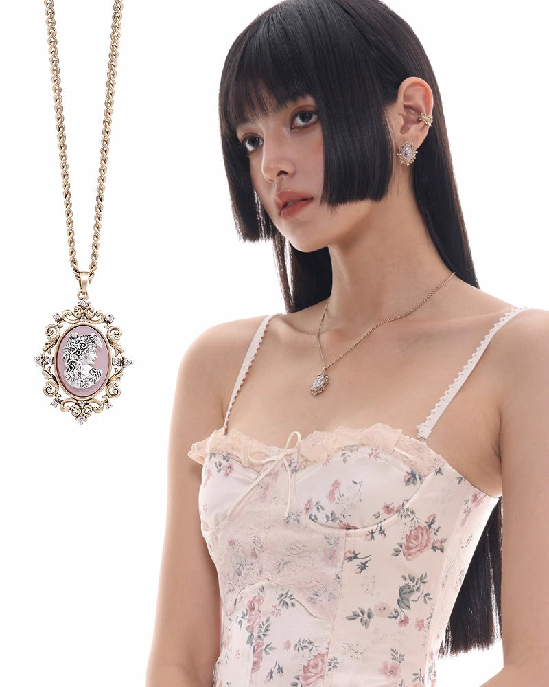 【SUMIYAKI】Picture Frame Retro Necklace pg1361