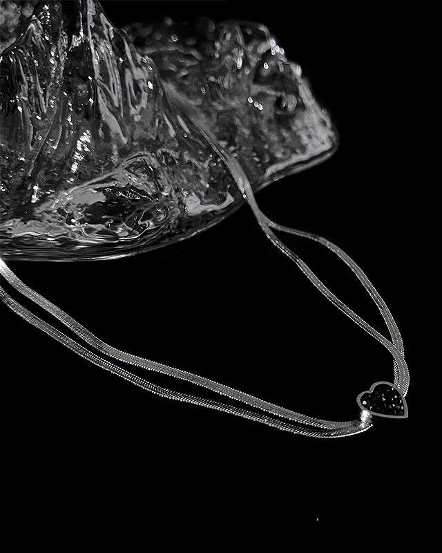 [Insomnia Artist] Black Love Double Layer Necklace pg195