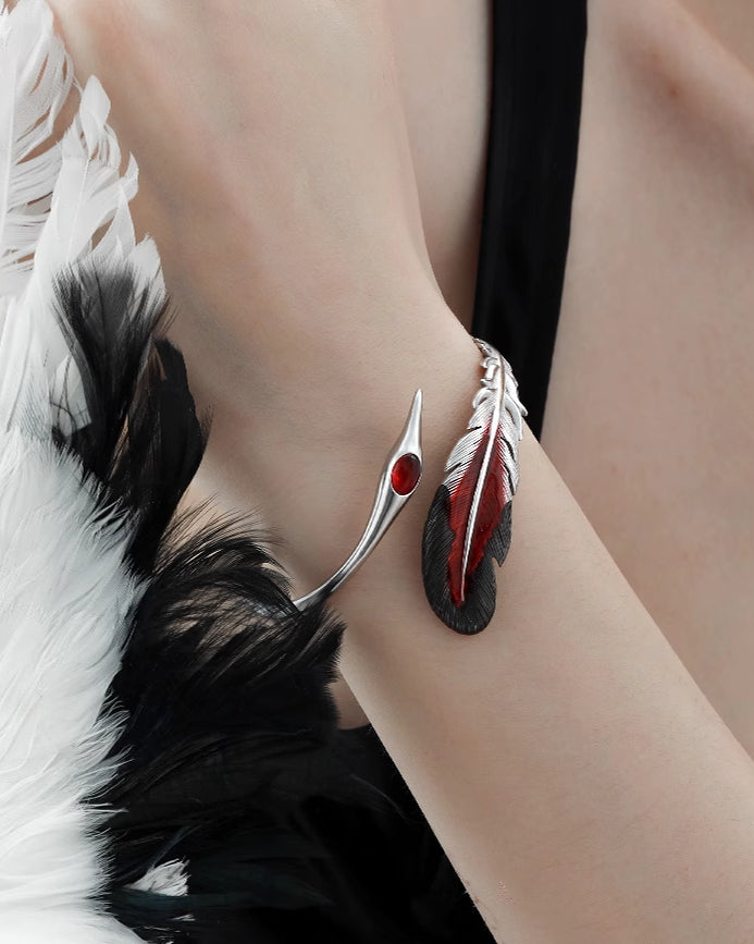 Floating Crane Feather Bracelet