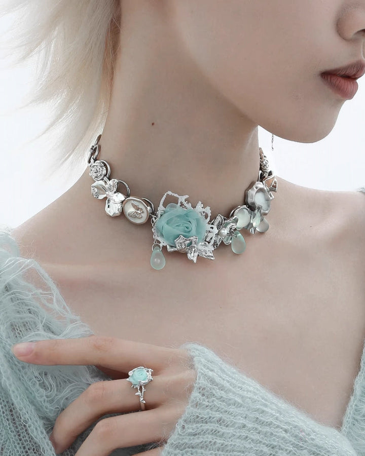 【1ST XULIE】Rose Button Choker pg1509