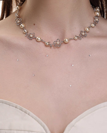 [SUMIYAKI] Graffiti Line Small Flower Necklace pg936