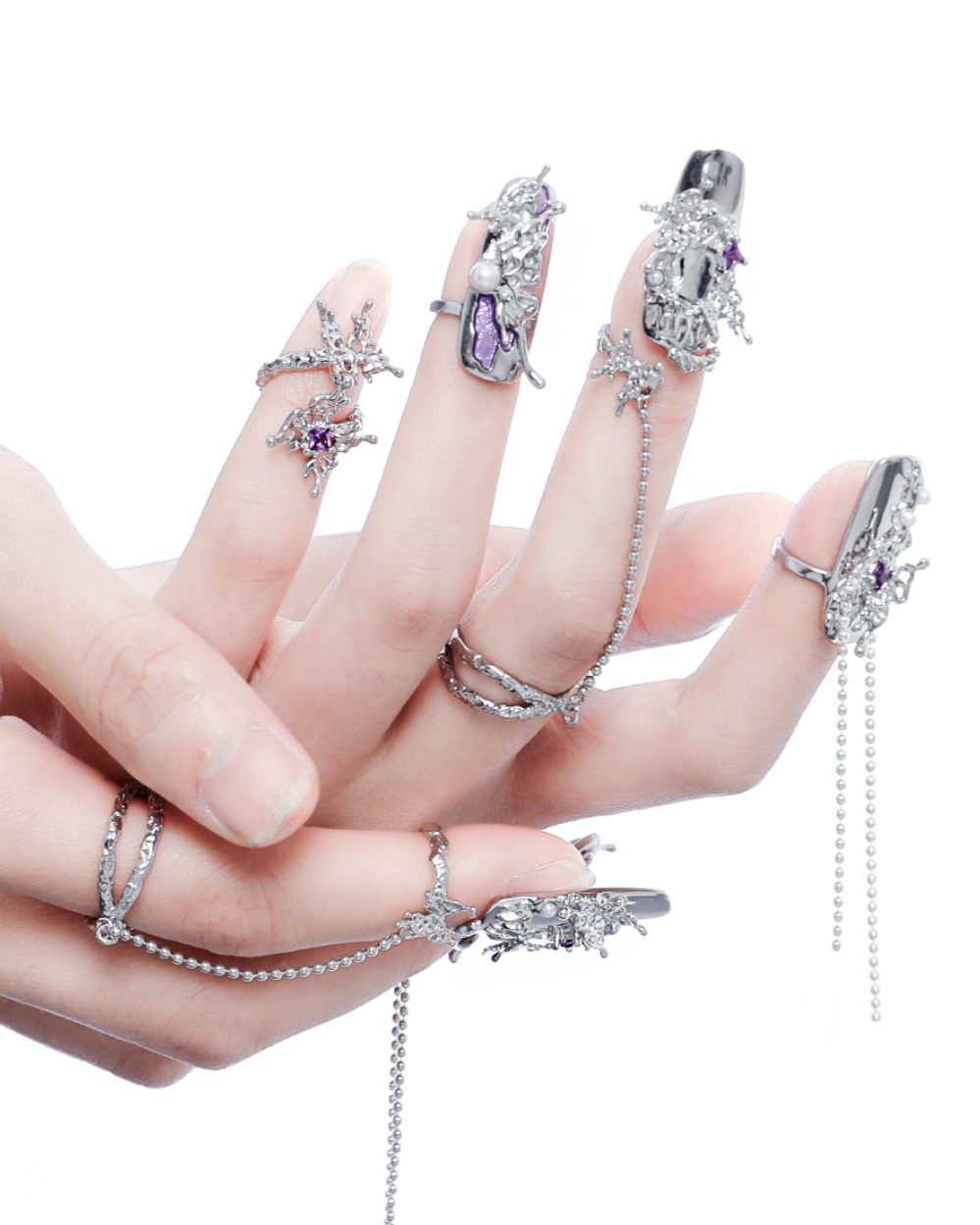 [1ST XULIE] Purple Fairy Claw Ring pg1426