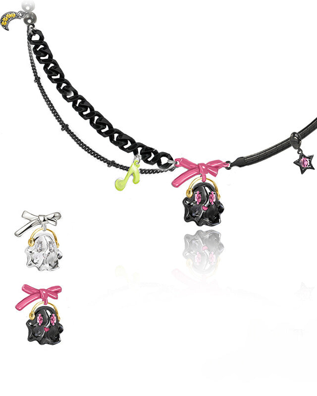[MASW] Carnival Ghost Bow Necklace pg383