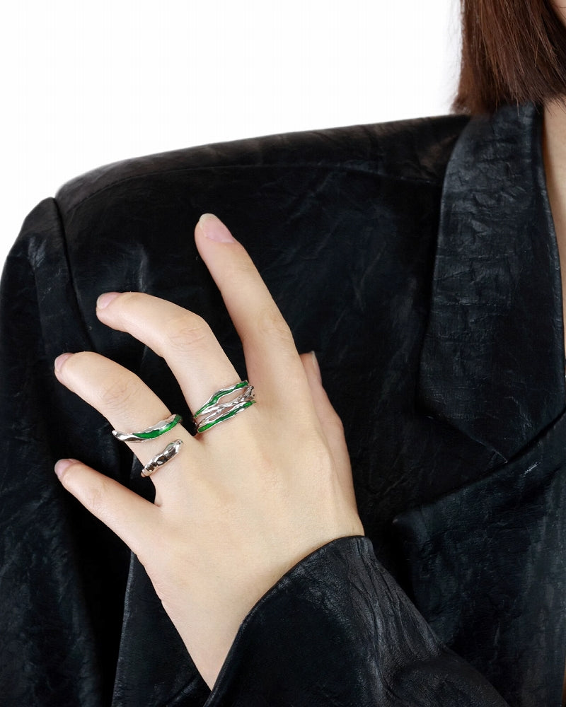 【OOMEOO】Forest Of Desire Snake Multi Layer Ring pg838