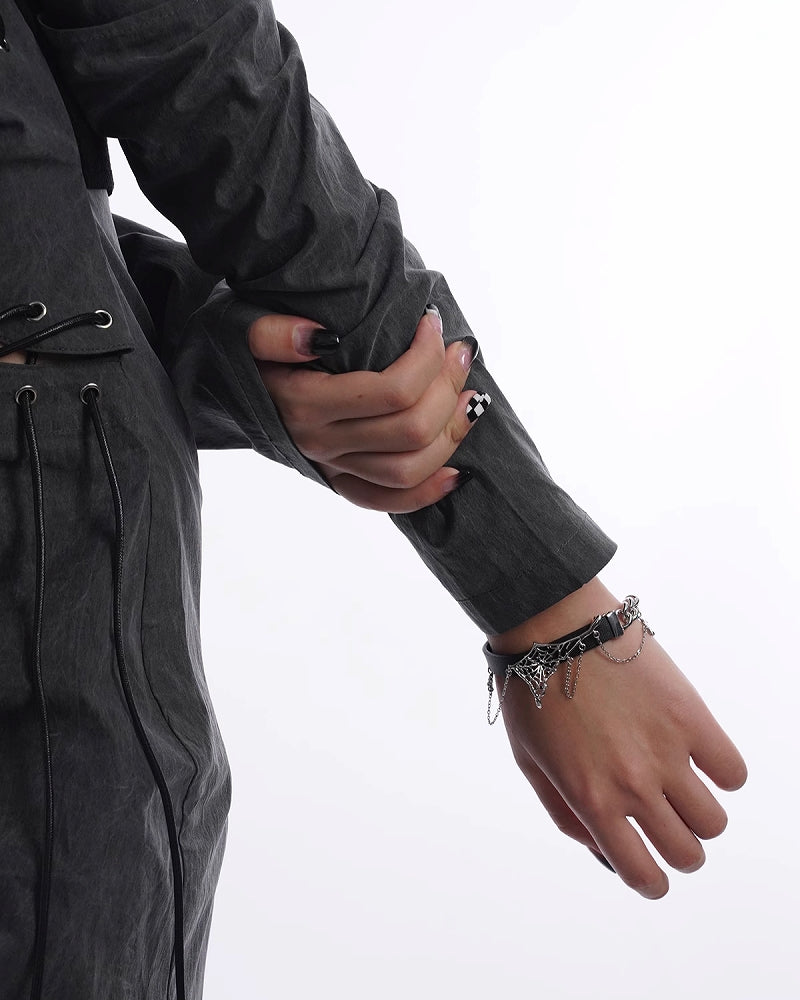 【SUMIYAKI】Leather Spider Web Bracelet pg1071