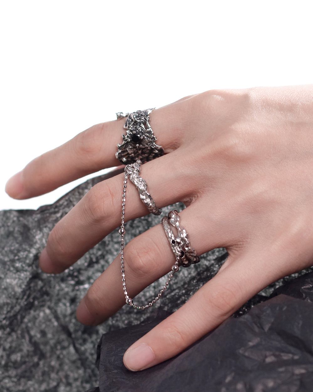 【1ST XULIE】Black Stone Ring pg201