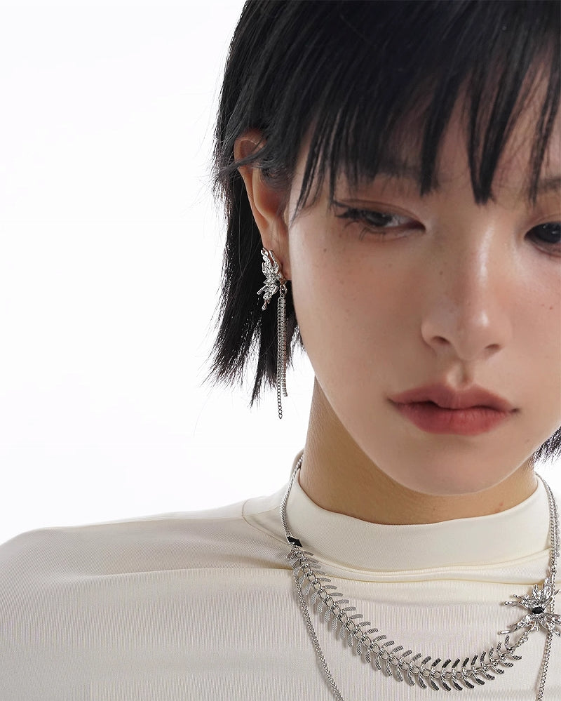 [SUMIYAKI]Biochemical Butterfly Tassel Earrings pg154