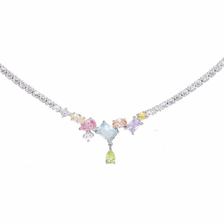 【SUMIYAKI】Jellybean Colored Zirconia Necklace pg1033