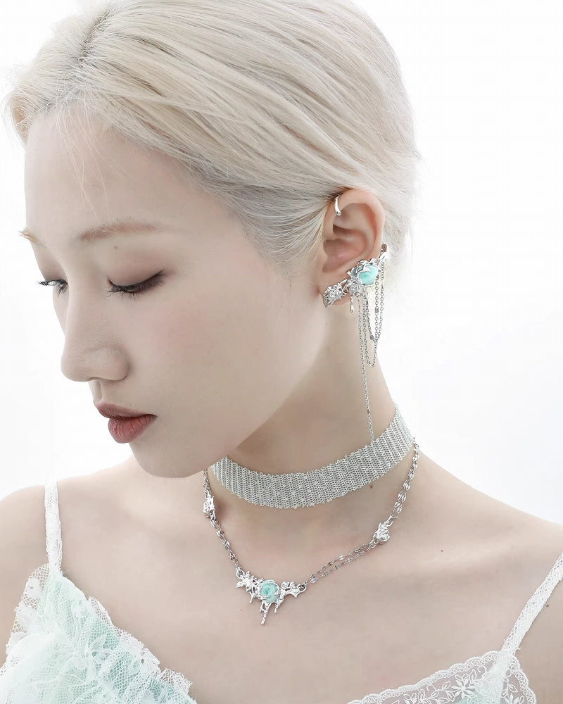 [1ST XULIE] Rose Thorn Cuff and Earrings pg1522