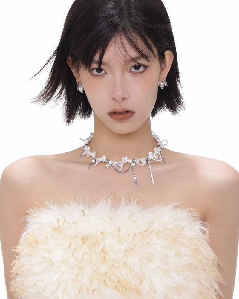 [SUMIYAKI] Hand-beaded Baroque Winding Choker pg967