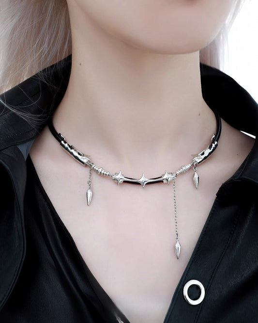 [1ST XULIE] Dark Realm Leather Cord Necklace pg547