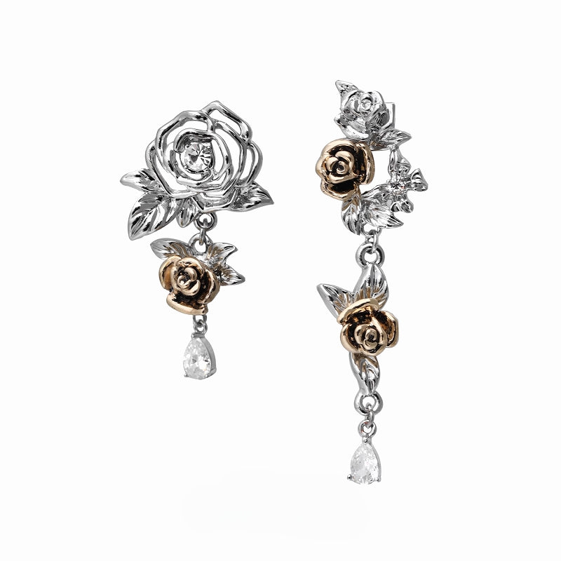 [1ST XULIE] Sunset Rose Asymmetrical Earrings pg1803