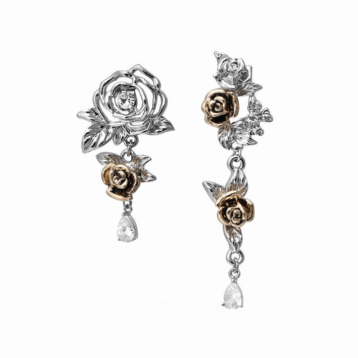 【1ST XULIE】Sunset Rose Asymmetrical Earrings pg1803