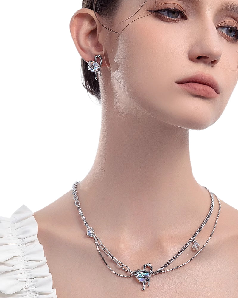 Bundle Swan Heart Earrings