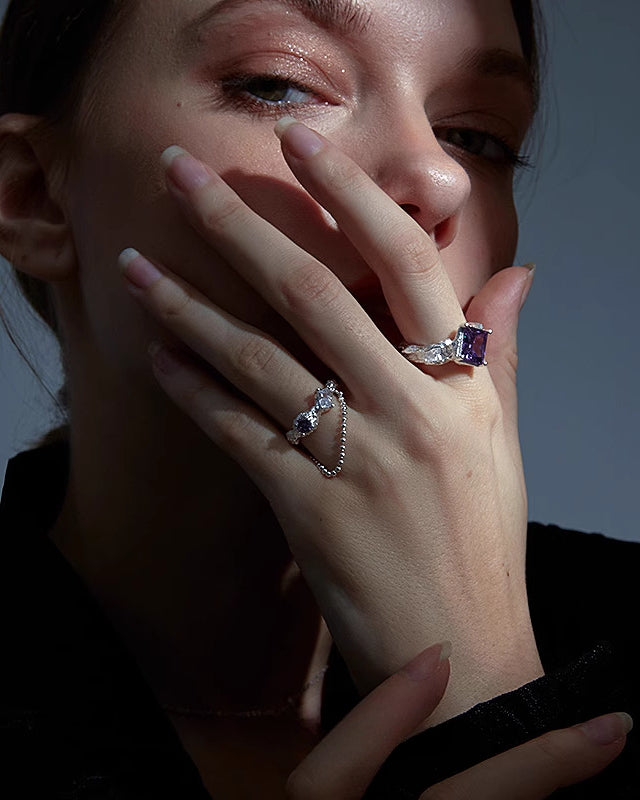 [FAITMAIN] Moon Eclipse Double Layer Purple Ring pg1235