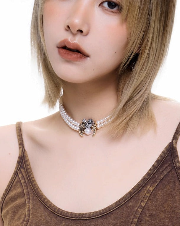 [SUMIYAKI] Angel Wings Pearl Choker pg46