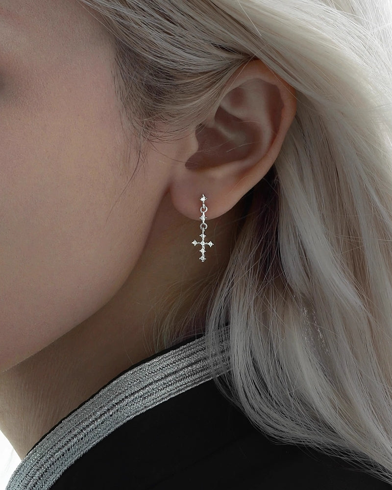 Cross Asymmetrical Earrings