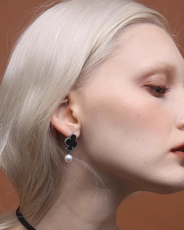 [Hard Candy] Lucky Cards Agate Pearl Earrings pg1139