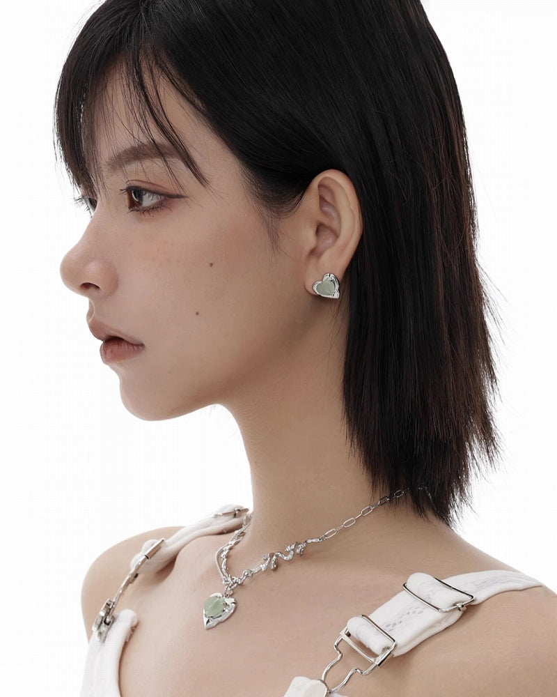 [SUMIYAKI] Green Tea Heart Necklace01 pg959