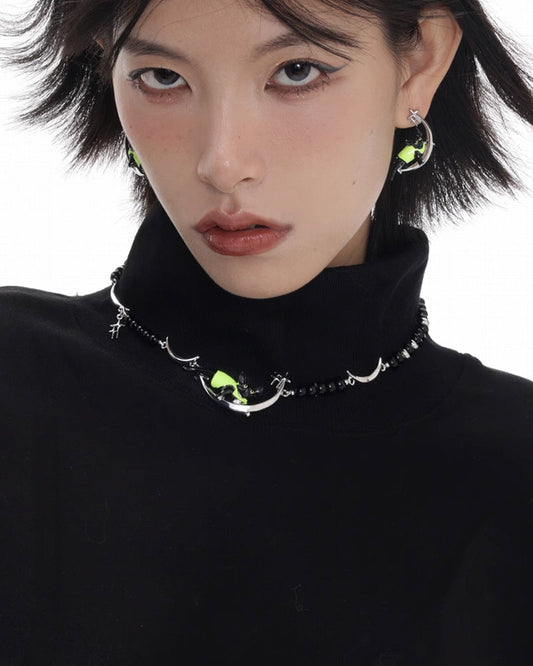 [SUMIYAKI] Devon Moon Green Cat Necklace pg589