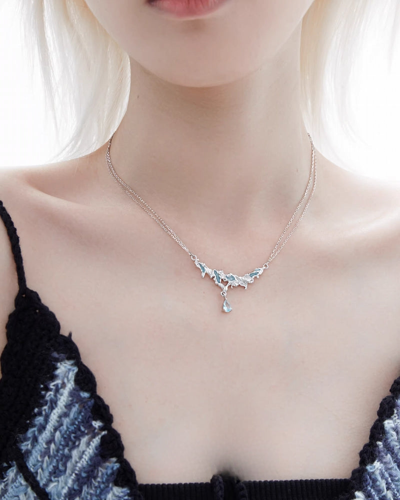 [1ST XULIE] Ice Century Double Layer Sea Necklace pg997