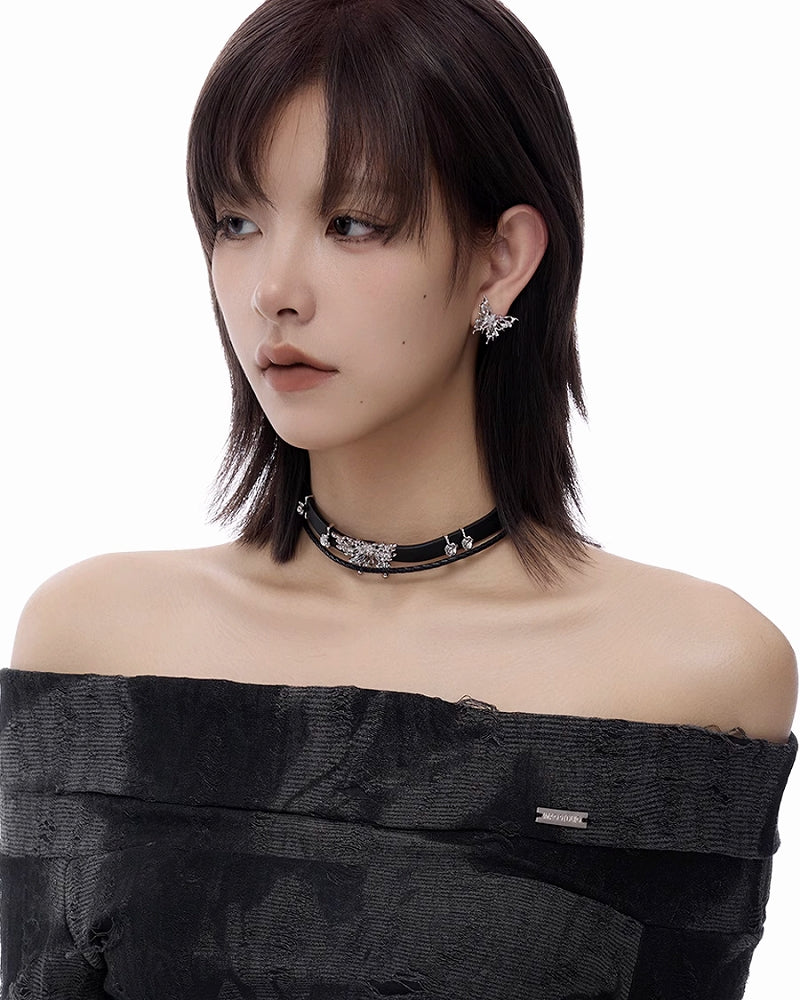 Butterfly Leather Choker